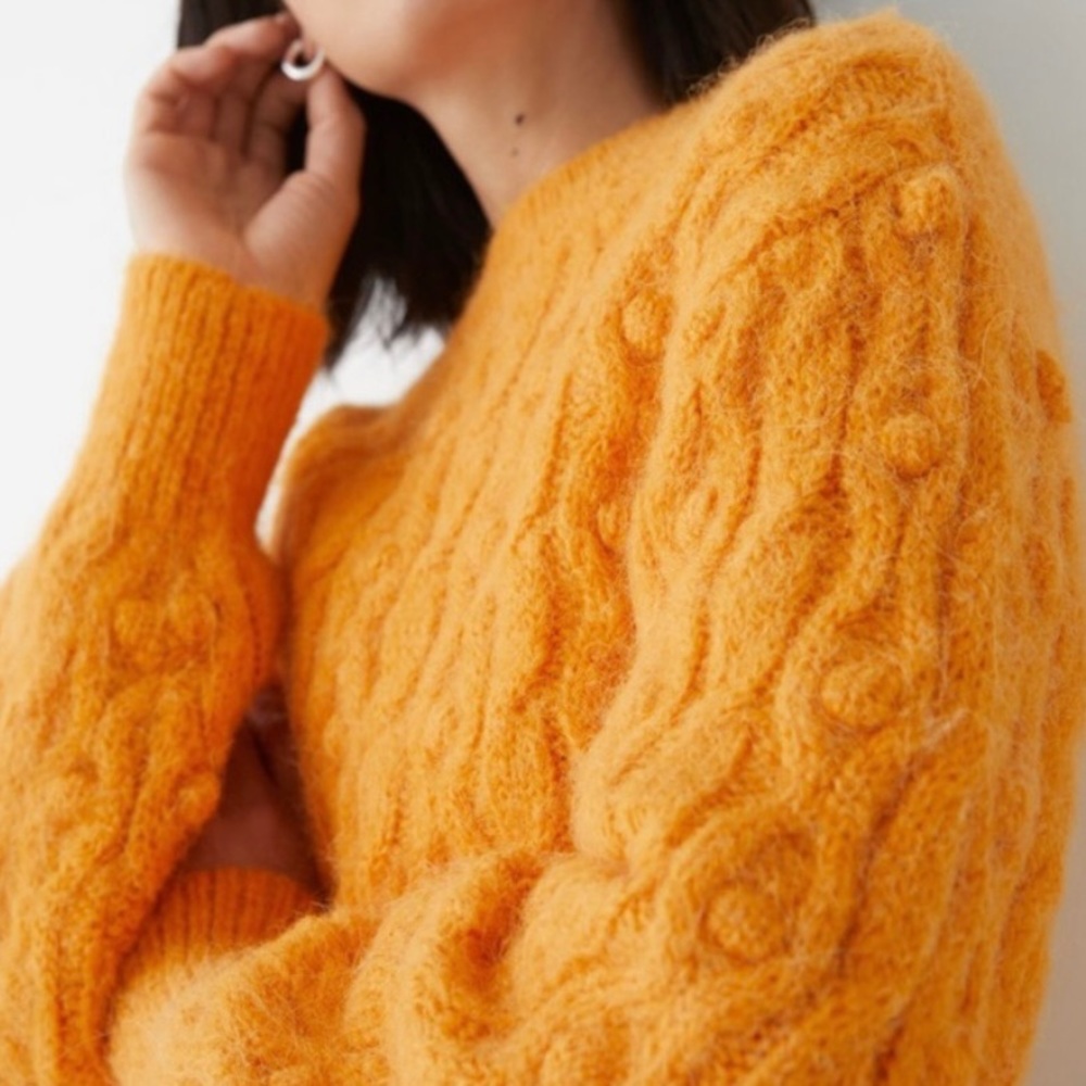 & Other Stories • Stockholm Atelier Yellow Cable Knit Sweater - Picture 2 of 10